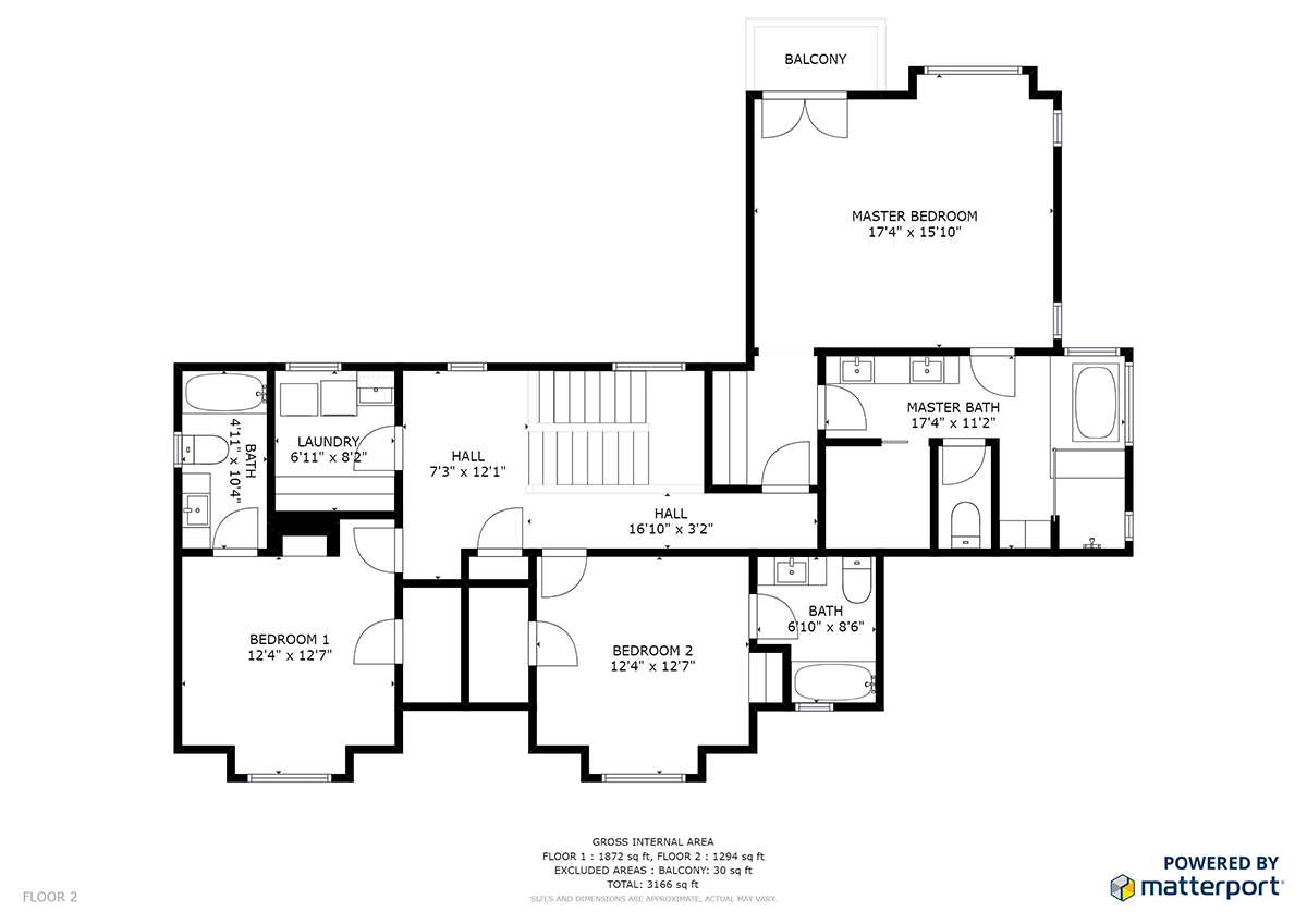 Schematic floor plans generated from a Matterport 3D virtual tour